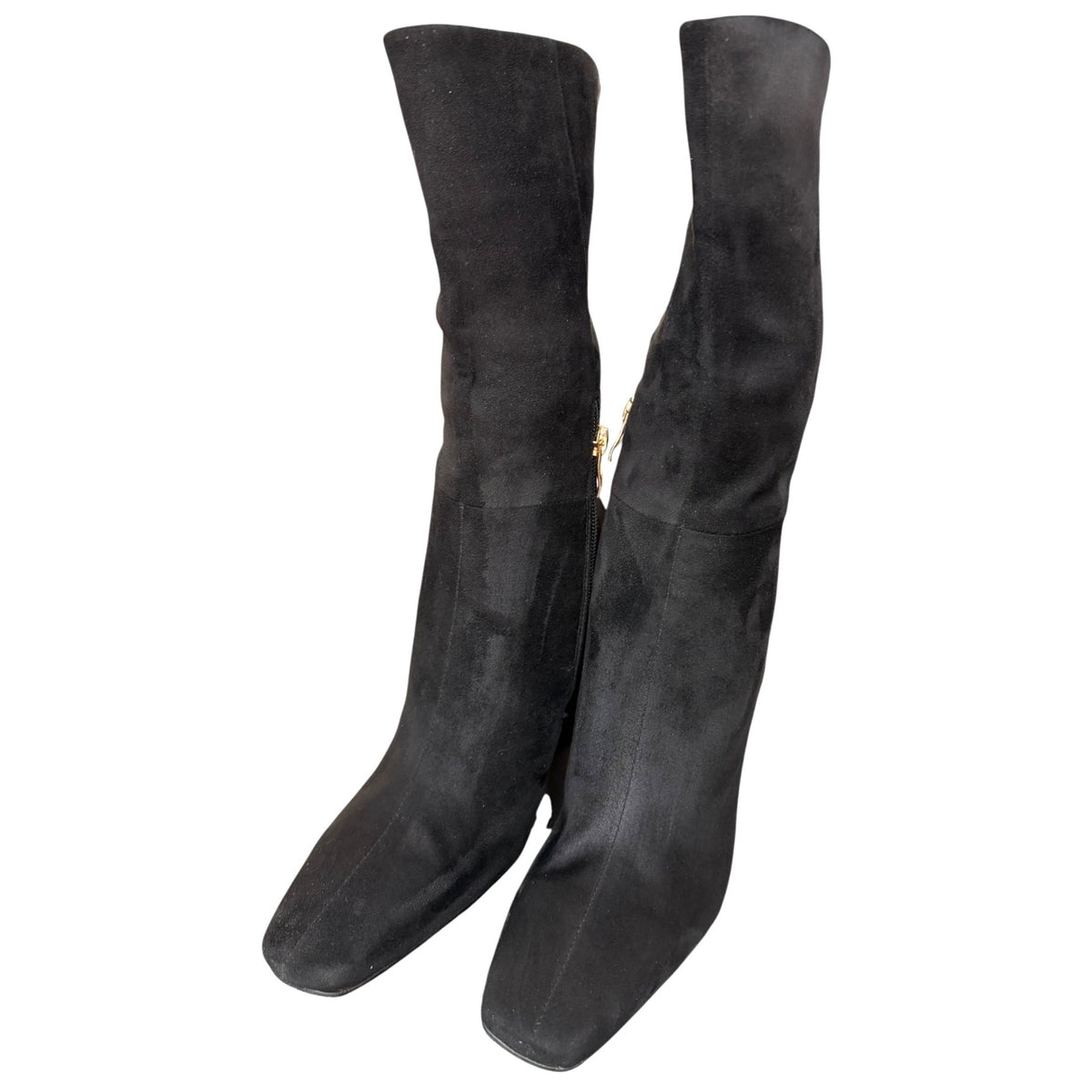 Gabrielle Union Black Suede Wedge Boots Size 7 With Box