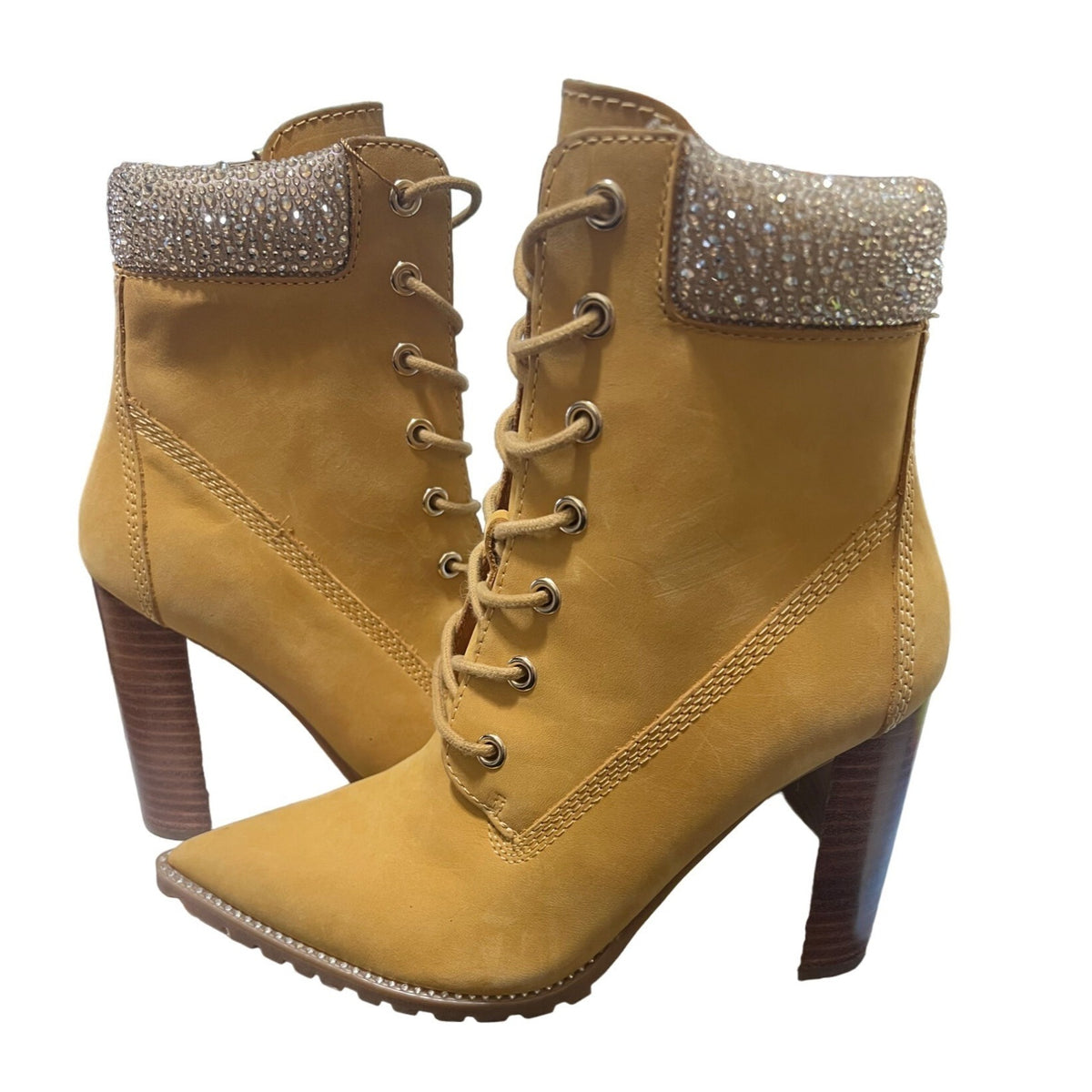 Steve Madden Karmen Cognac Studded Ankle Boots NWOT