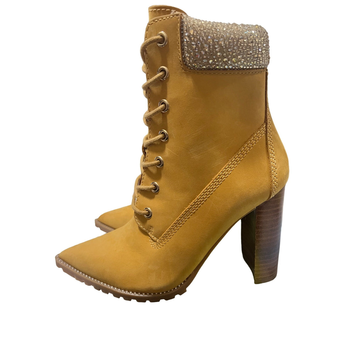 Steve Madden Karmen Cognac Studded Ankle Boots NWOT