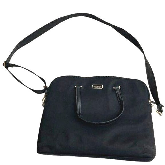 Kate Spade Black Nylon Laptop Bag With Double Handles & Adjustable Crossbody Strap
