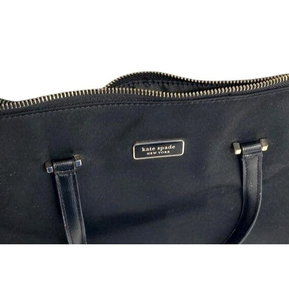 Kate Spade Black Nylon Laptop Bag With Double Handles & Adjustable Crossbody Strap