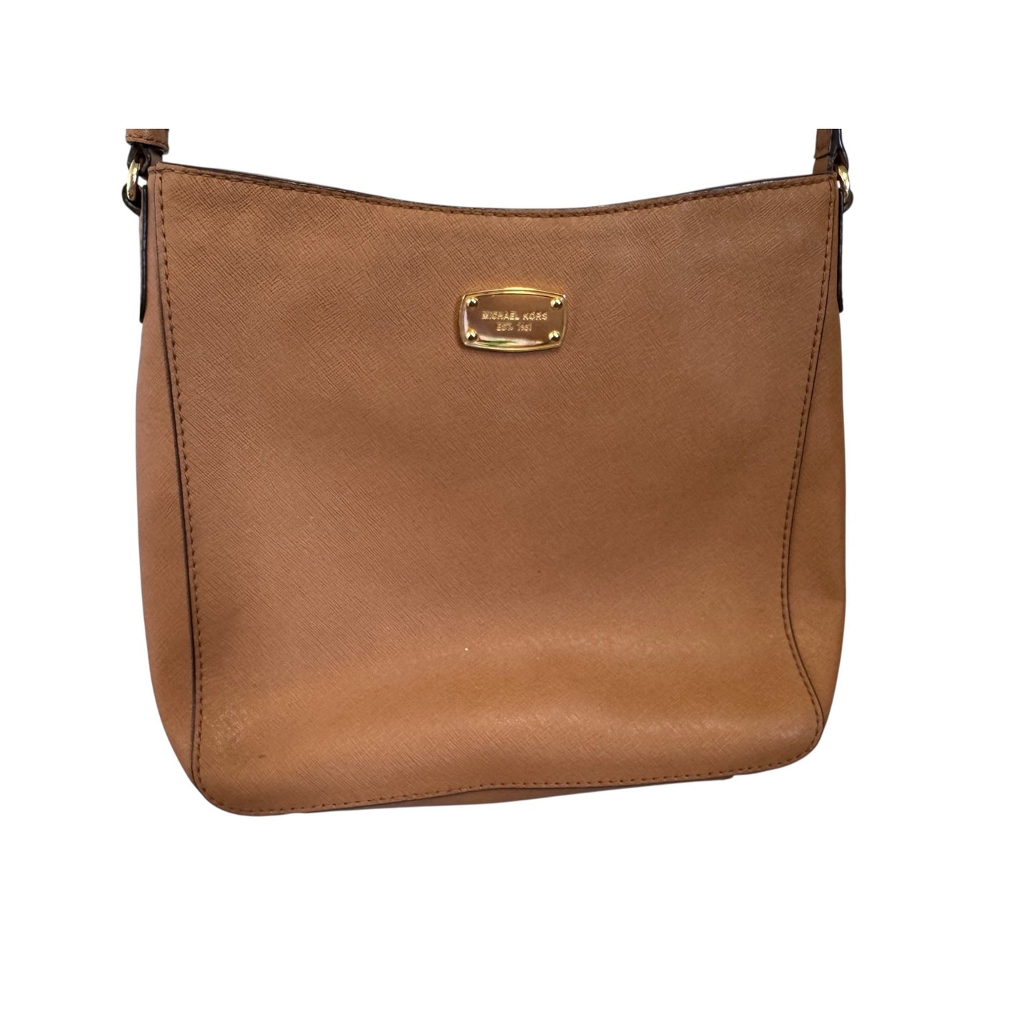 Michael Kors Jet Set Large Brown Leather Messenger Shoulder Bag