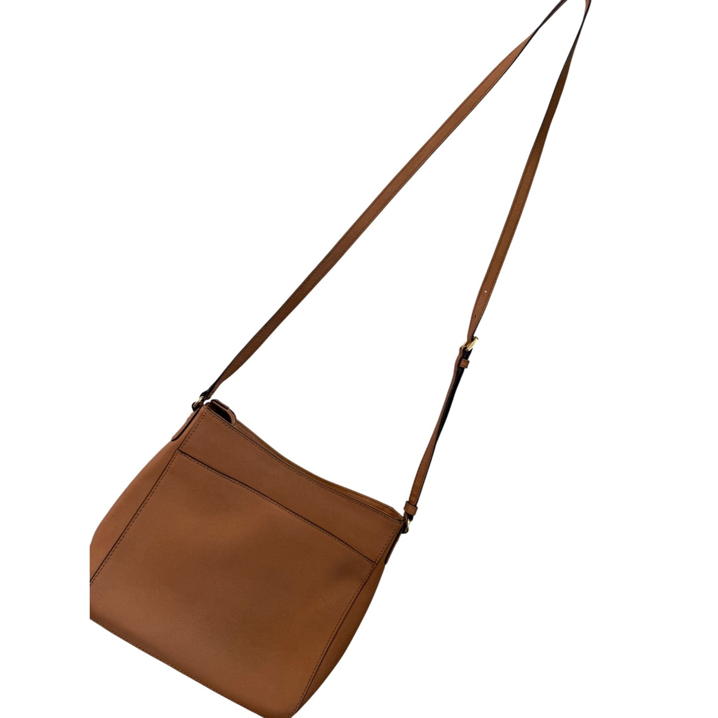 Michael Kors Jet Set Large Brown Leather Messenger Shoulder Bag
