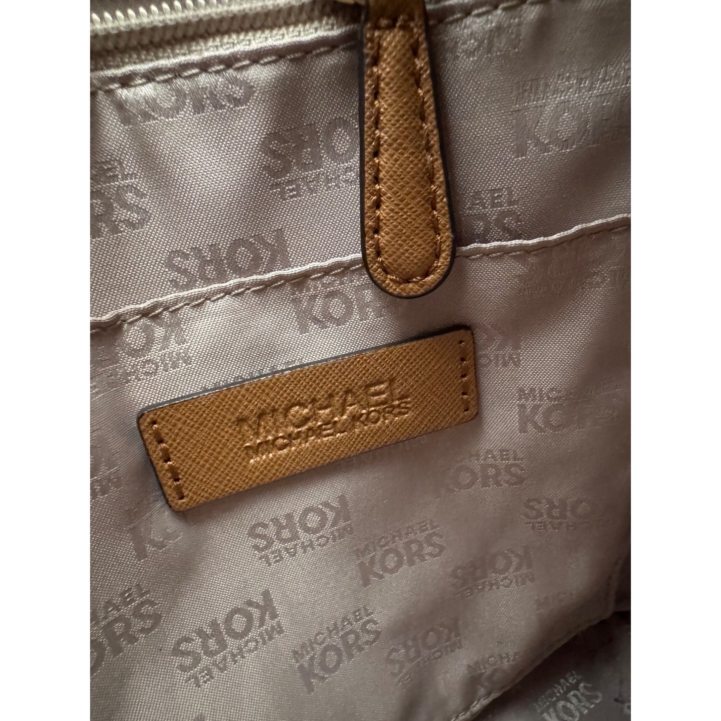 Michael Kors Jet Set Large Brown Leather Messenger Shoulder Bag