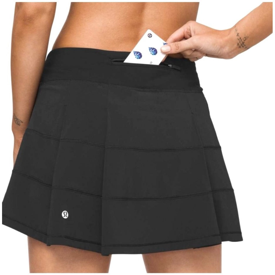 Lululemon Size 6 Black Athletic Skort With Built-In Shorts & Back Zipper Pocket