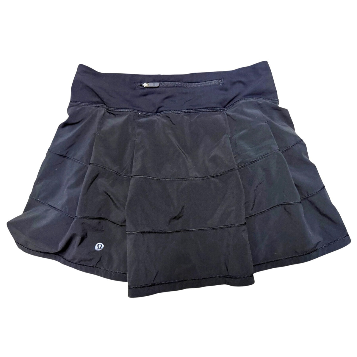 Lululemon Size 6 Black Athletic Skort With Built-In Shorts & Back Zipper Pocket