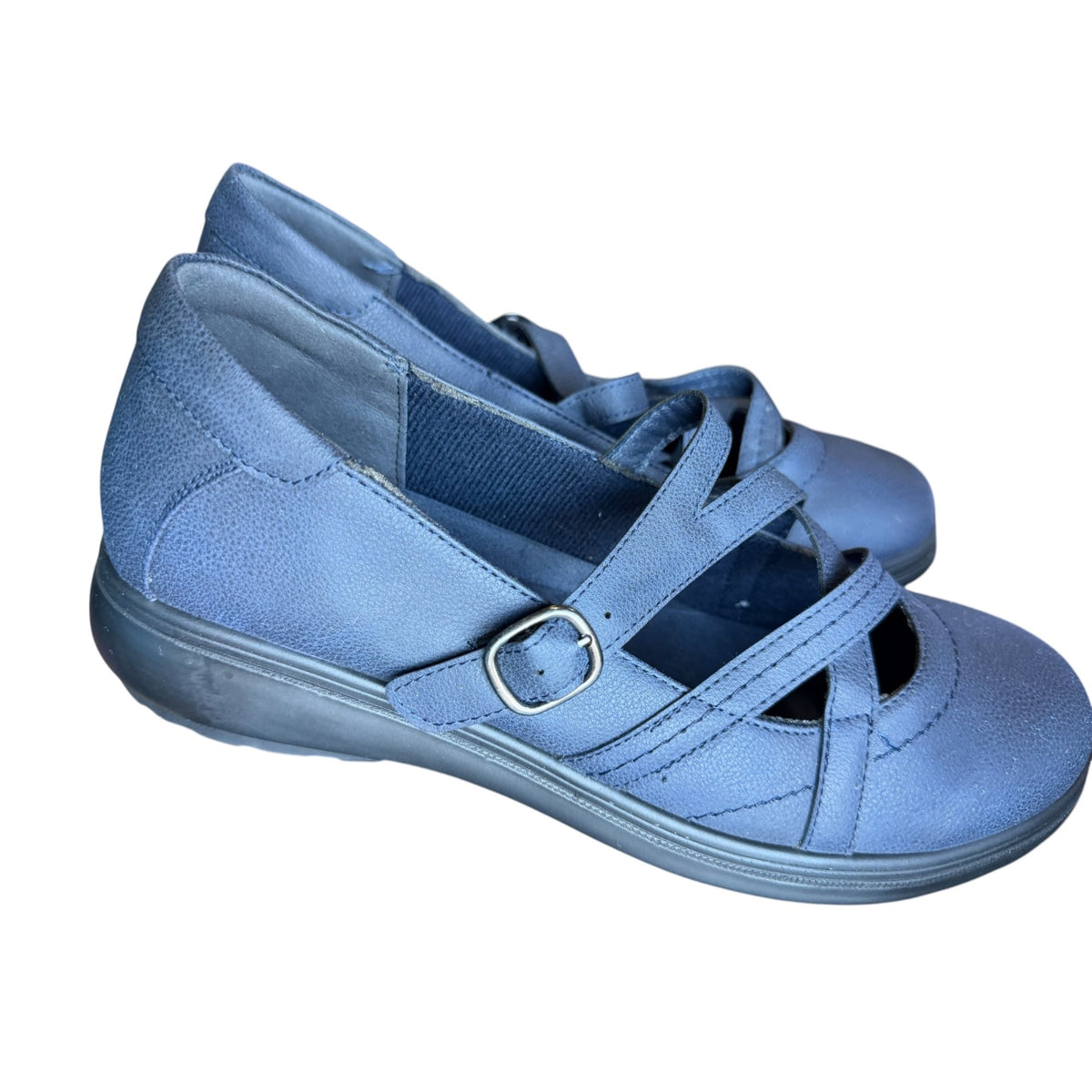 Easy Street Wise Navy Flats Women's SZ 11 NWOB