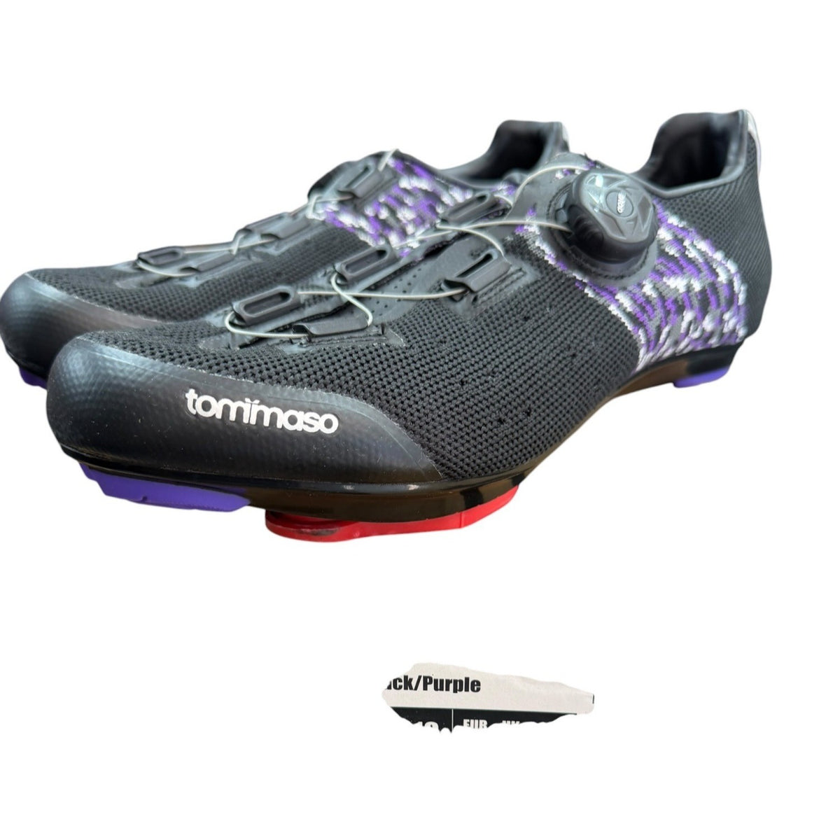 Tommaso Black & Purple Road Cycling Shoes With Cleats EU 41 US 10W NWB