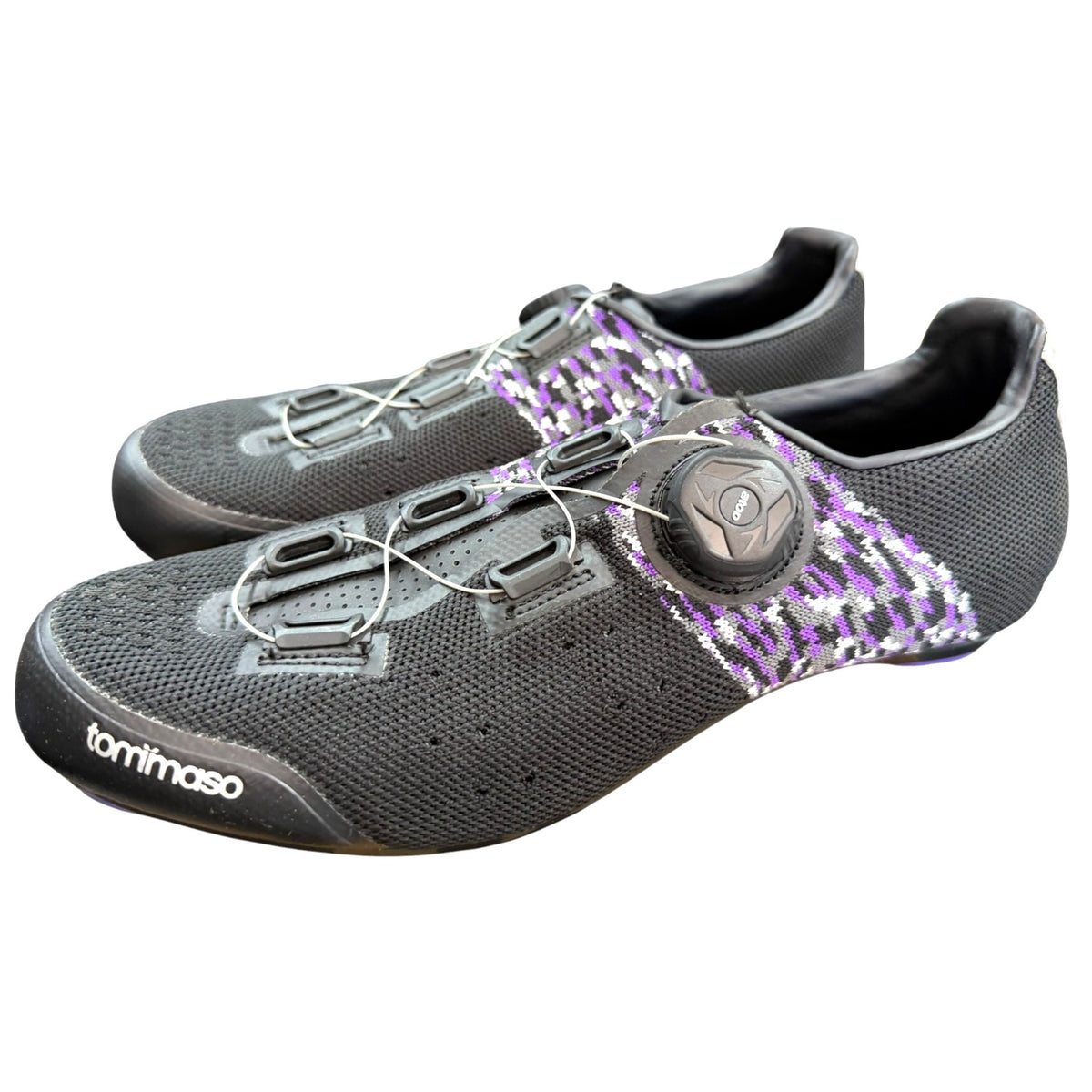 Tommaso Black & Purple Road Cycling Shoes With Cleats EU 41 US 10W NWB