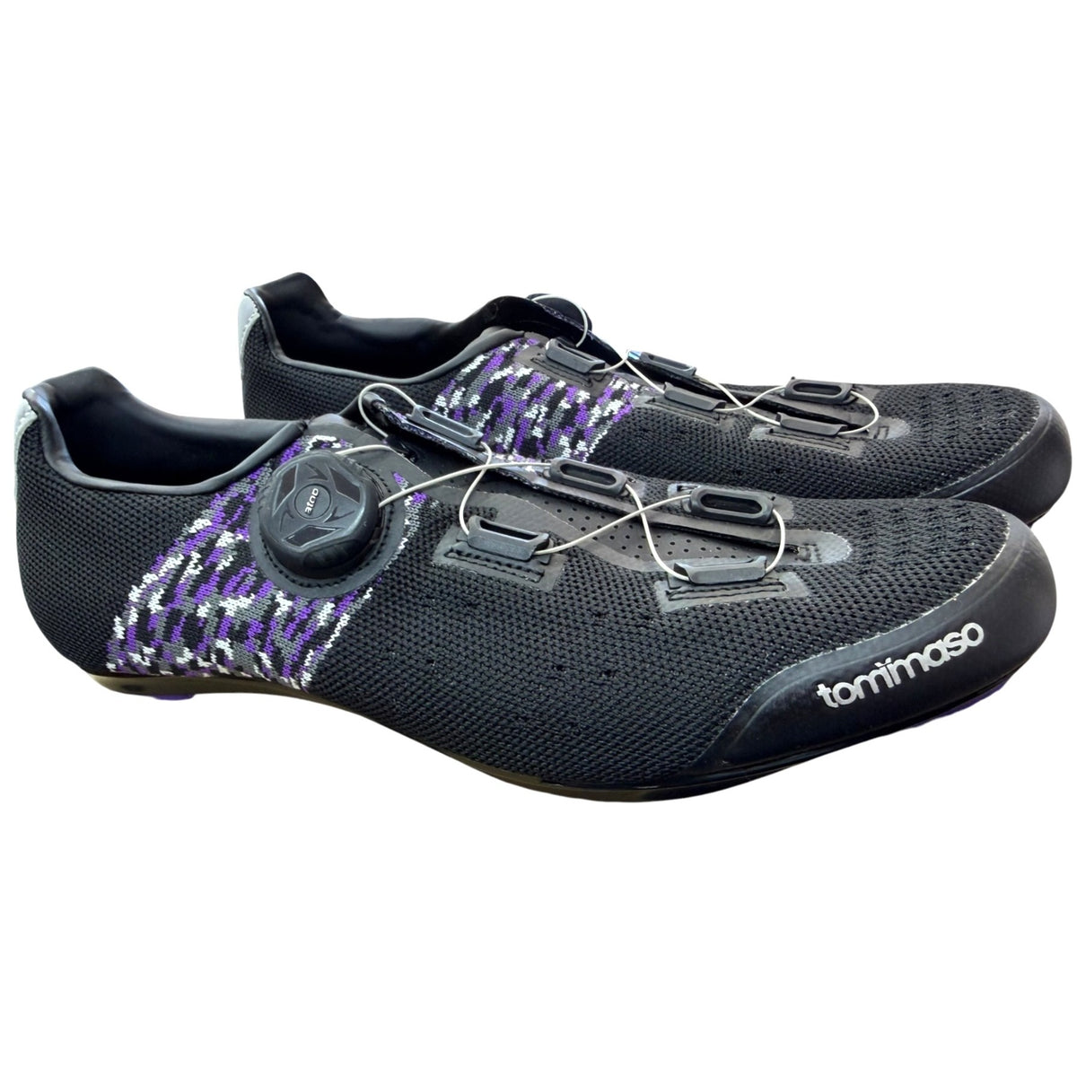 Tommaso Black & Purple Road Cycling Shoes With Cleats EU 41 US 10W NWB