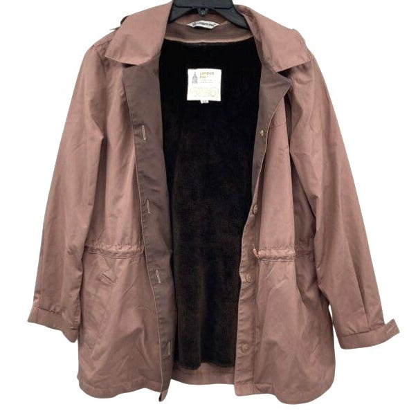 London Fog Women's Coat W/ Faux Fur Lining Removable Hood Size 15/16 Regular