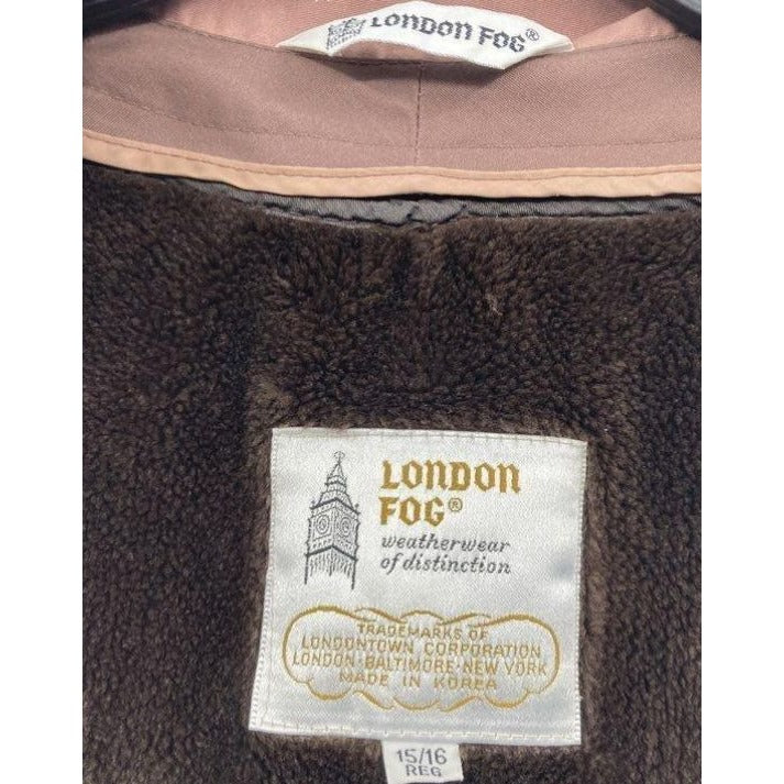 London Fog Women's Coat W/ Faux Fur Lining Removable Hood Size 15/16 Regular