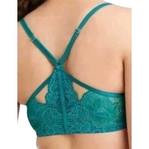Auden 34A Aqua Lace Push-Up Bra With Racerback Teal Adjusting Straps NWT