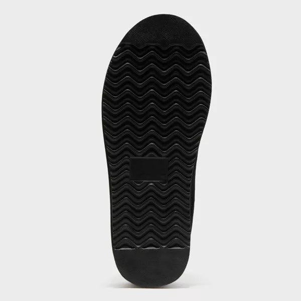 DLuxe by dearfoams Mens Shearling-Lined Black Suede Slip-On Slipper size 11 NWT