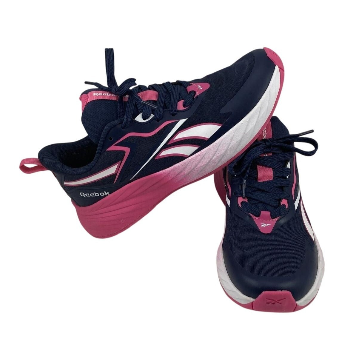 Reebok Women's Navy & Pink Athletic Running Shoes Size 9.5 Comfortable Lightweight Design
