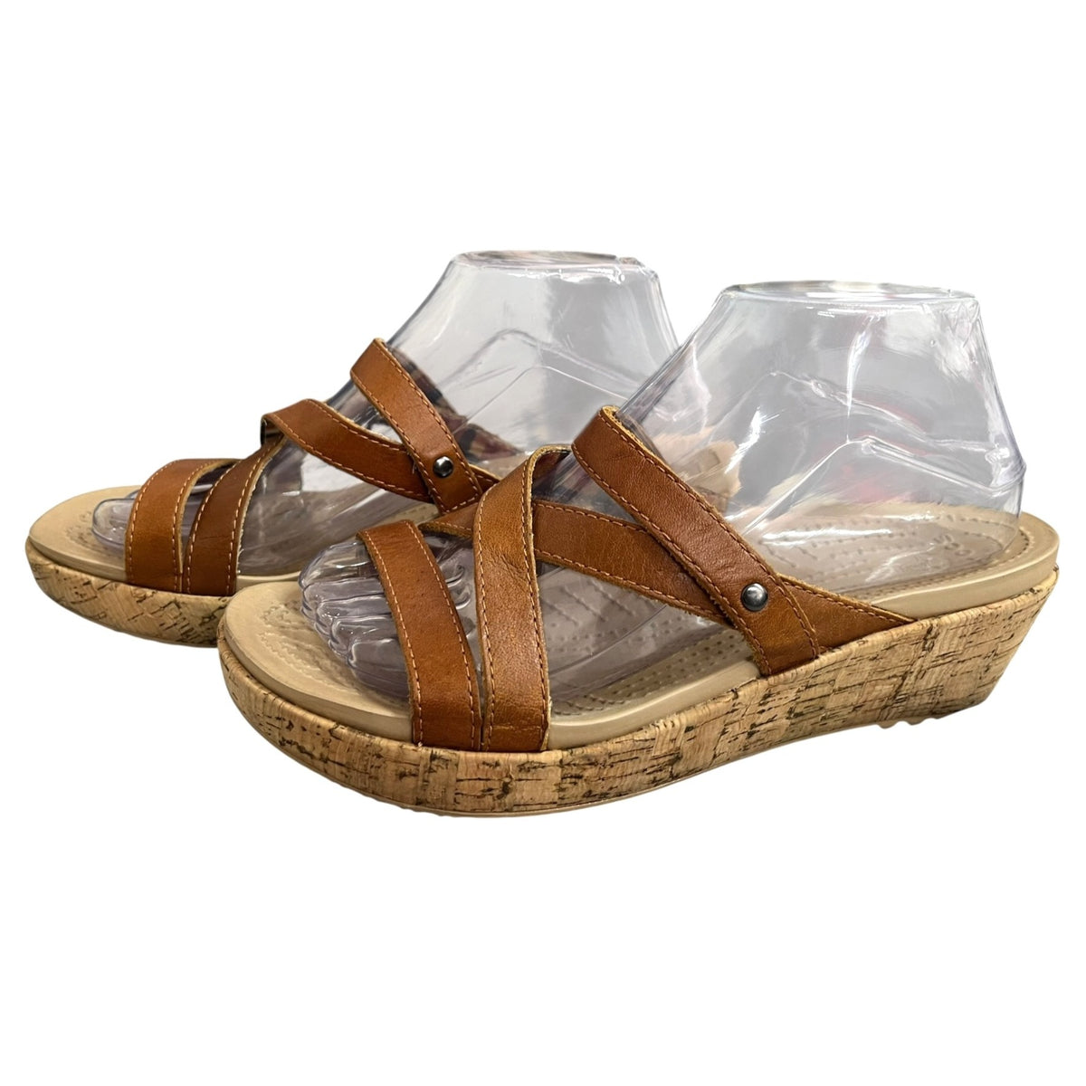 Women's Crocs A-Leigh Mini Wedge Sandals Size 7