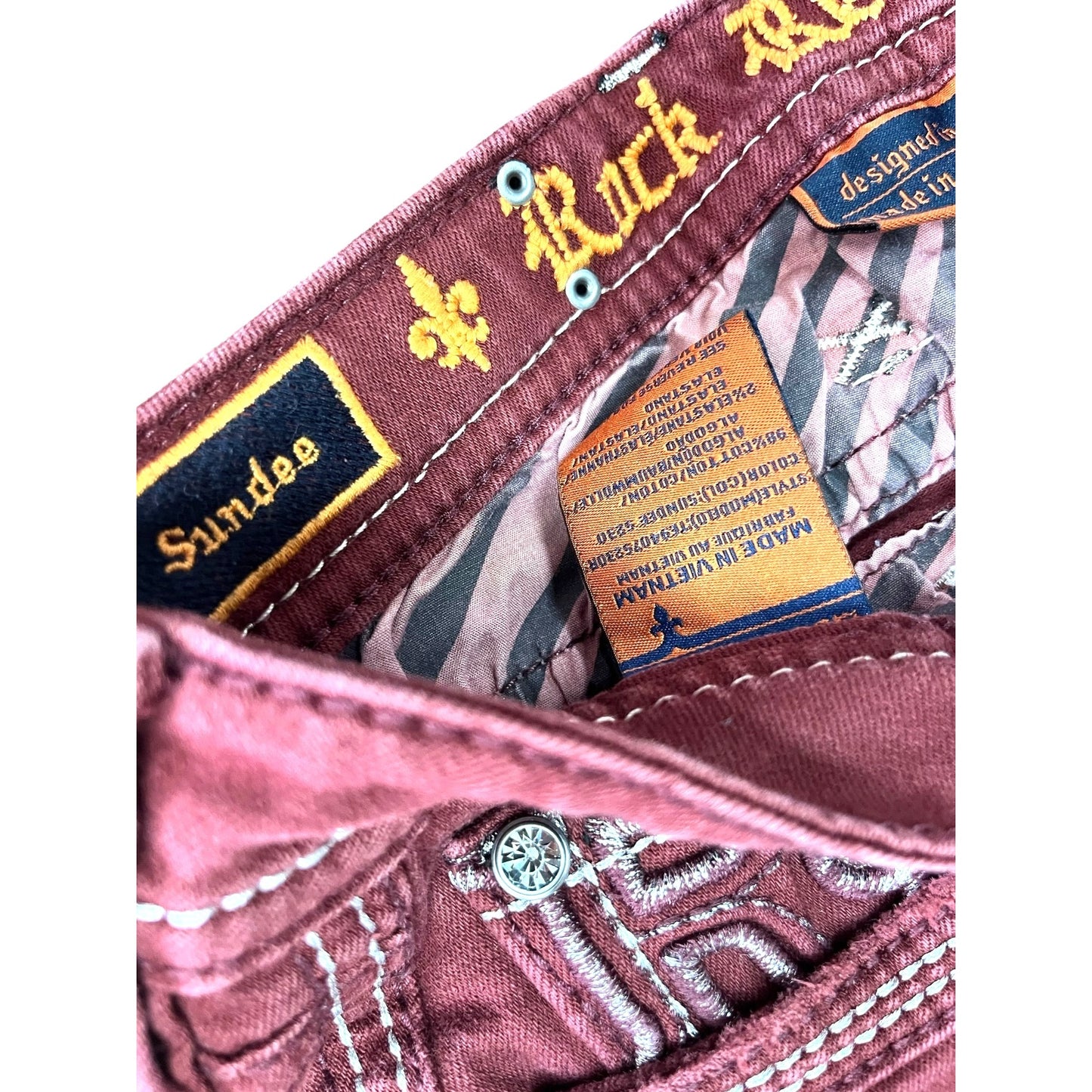 Rock Revival Burgundy Skinny Jeans Women's Sz 28