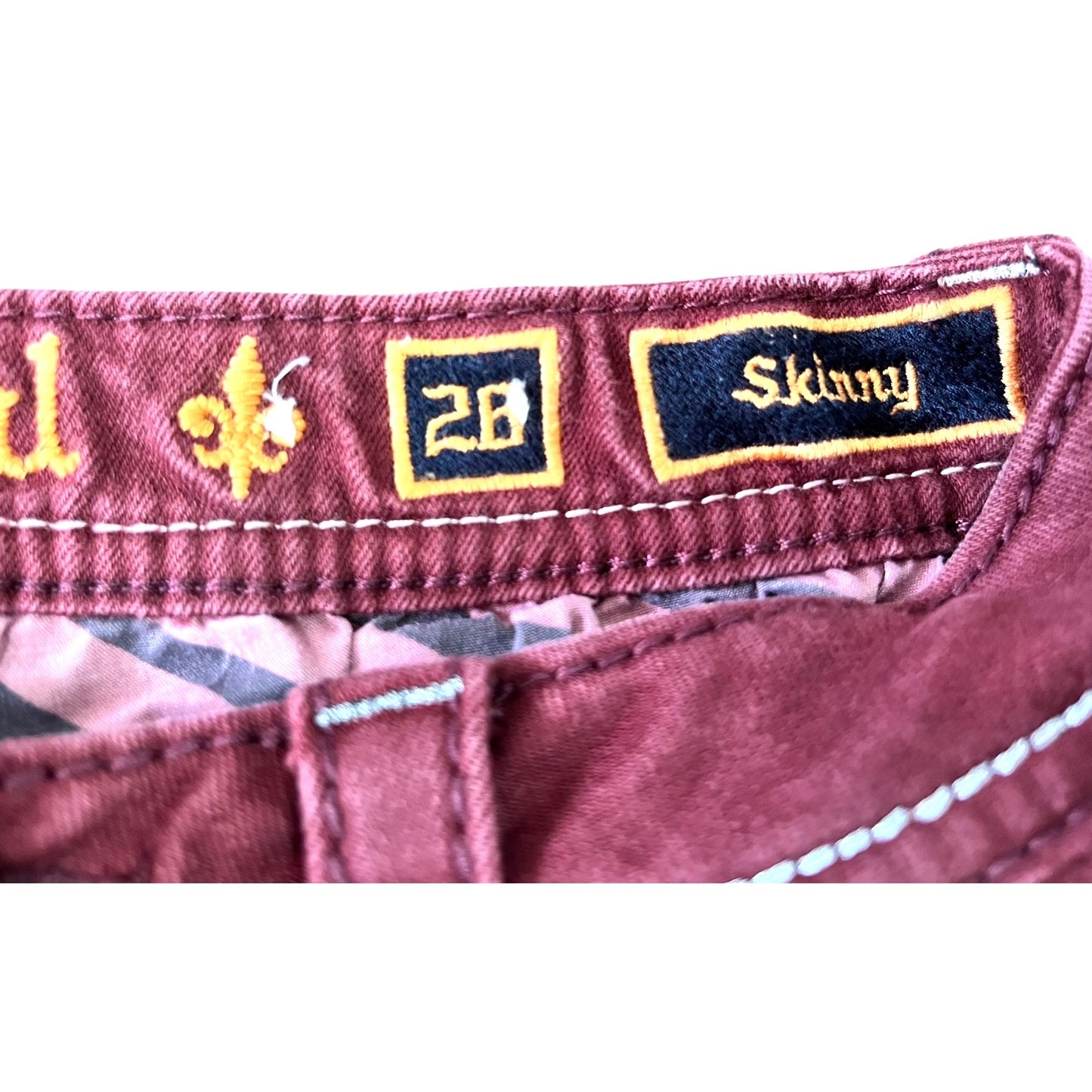 Rock Revival Burgundy Skinny Jeans Women's Sz 28