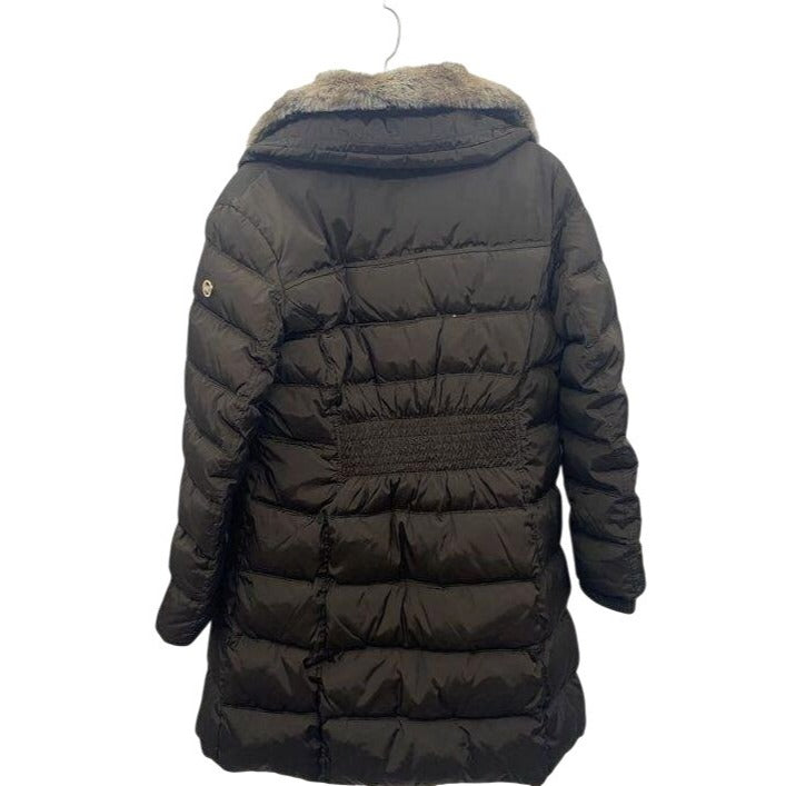 Michael Kors Womens Puffer Coat W/ Faux Fur Collar Brown Size L