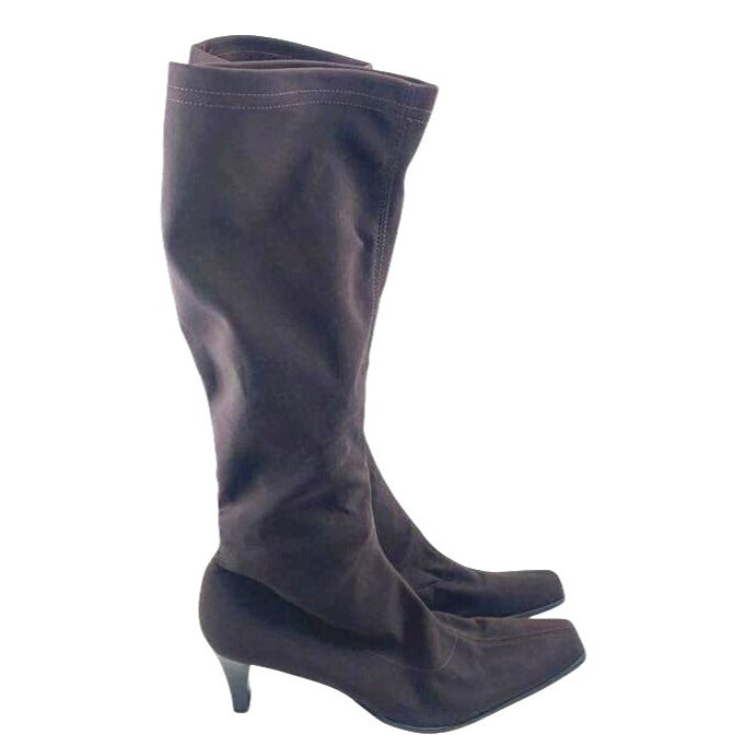 Vera Gomma Dark Brown Stretch Sock Boots Women’s Size 10M Made In Italy