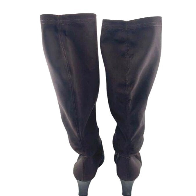 Vera Gomma Dark Brown Stretch Sock Boots Women’s Size 10M Made In Italy