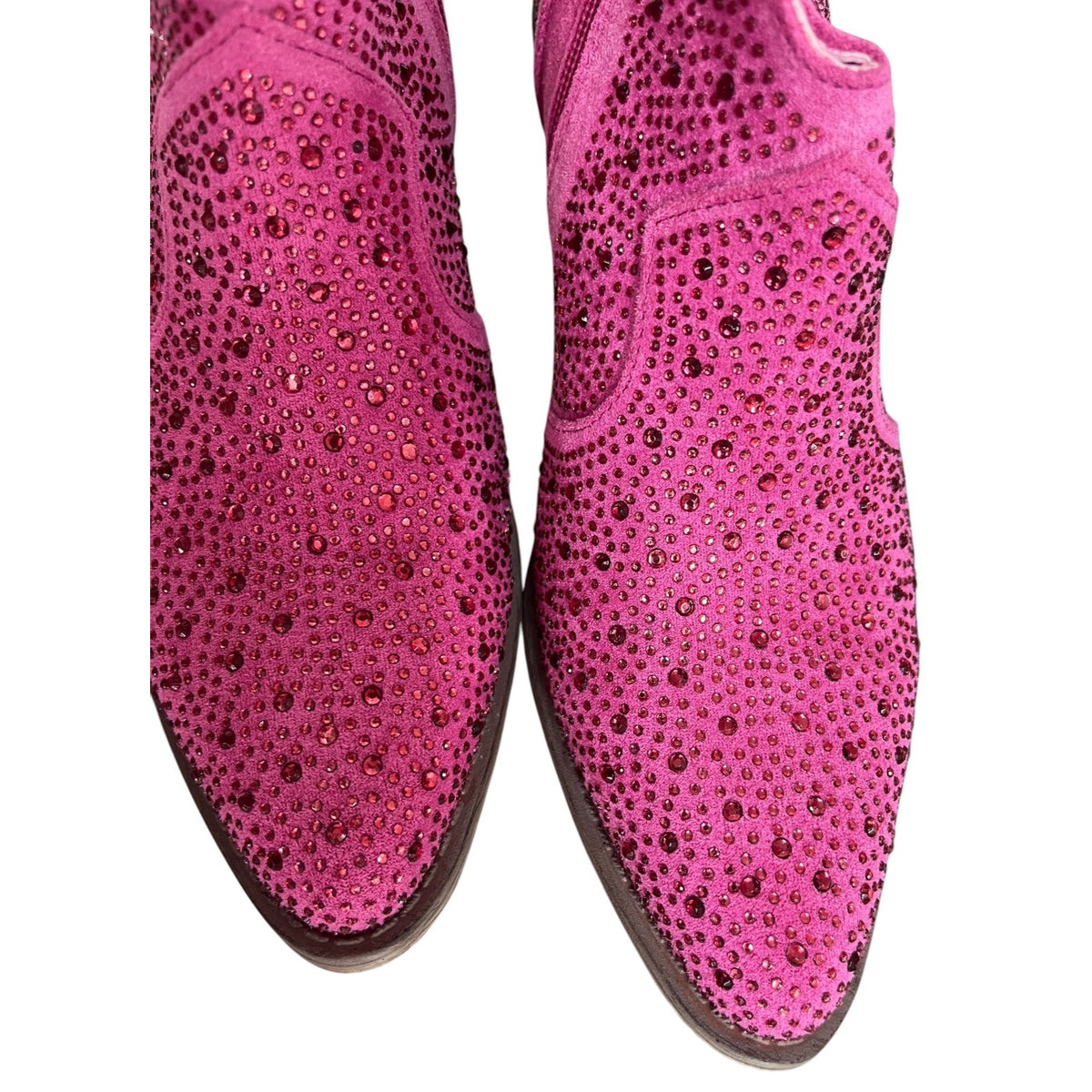 Pierre Dumas Women's Wilder-9 Rhinestone Chunky Heel Ankle Booties Pink Size 6.5