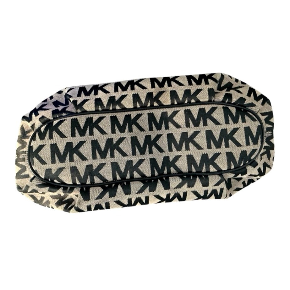 Michael Kors East/West Black Signature Canvas Ring Tote Handbag